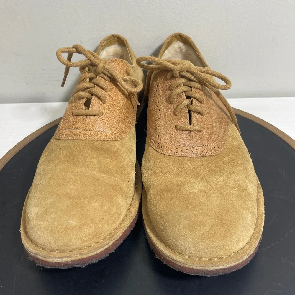 UGG‎ Lyle Suede Brogue Oxford Men Size 13 Lace Up Tan  Business Shearling Lined